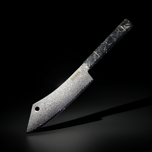 YUGEN! CUCHILLO DE CARNICERO 8.5" Acero de Damasco