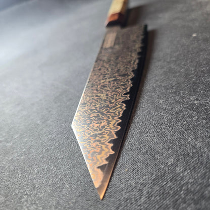 PYRO! CUCHILLO BUNKA - DAMASCO DE COBRE Y BRONCE 8"